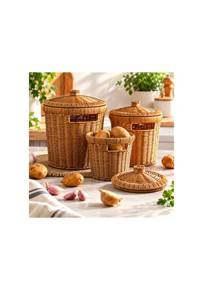 3 Lü Hasır Patates Soğan Sarımsak Sepeti Seti-rattan Dekoratif Düzenleyici Kapaklı Sebzelik Patates Soğan Saklama Kabı 927000073 Diğer 3 Lü Hasır Patates Soğan Sarımsak Sepeti Seti-rattan Dekoratif Düzenleyici Kapaklı Sebzelik Patates Soğan Saklama Kabı 927000073 Diğer