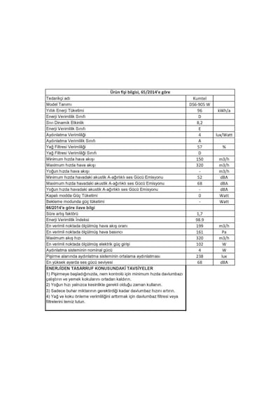 Kumtel DS6-905 I Sürgülü Aspiratör Inox