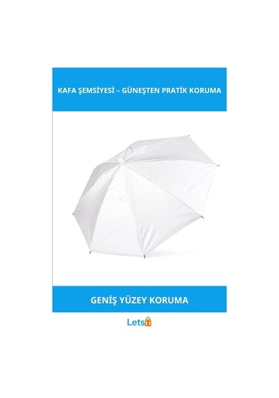 Letsii Beyaz Kafa Şemsiyesi Güneş Koruma Aksesuarı Çok Renkli