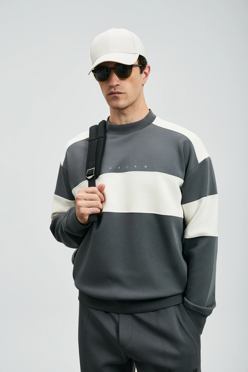 Lufian Pıeces Erkek Sweatshirt Koyu Gri Koyu Gri 112030189100160 Koyu Gri
