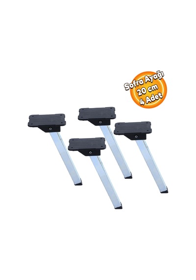 Badem10 4 Adet Sofra Ayağı Metal Plastik Siyah Taban Katlanır Yer Sofrası Sini Altı 20 Cm 6395751