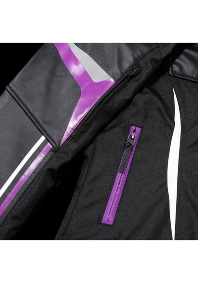 Motoanl Motosiklet Kadın Montu 4 Mevsim Maxdura 600-d Dayanıklı Kumaş Ve Deri Women Motor Mont Black Purple
