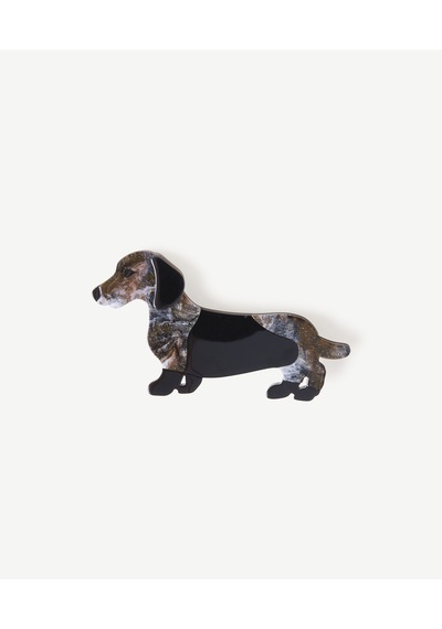 Yargıcı Köpek Figürlü Broş 26kkbj8116x 001 Siyah