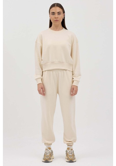 Buly Cozy Beli Lastikli Jogger Eşofman Altı Bej