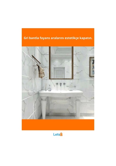 Kendinden Yapışkanlı Çok Amaçlı Gri Fayans Arası Şerit Bant 0.5 Cm 50 Metre 1 Adet
