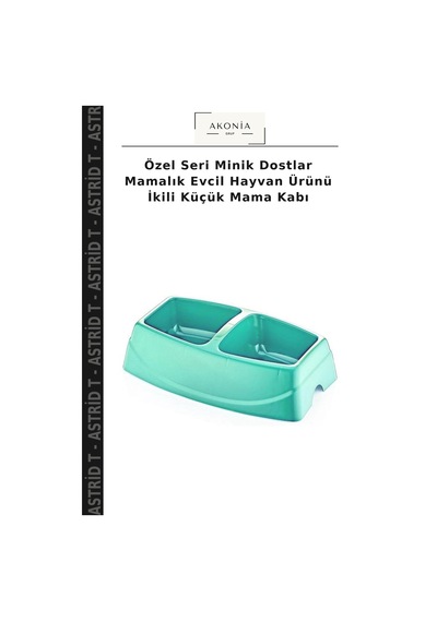 Özel Seri Minik Dostlar Mamalık Evcil Hayvan Ürünü İkili Küçük Mama Kabı