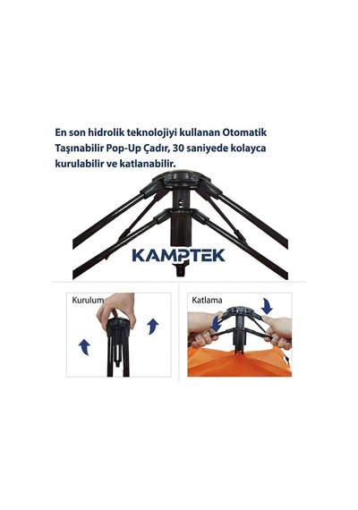 Camp One Dört Mevsim 4 Kişilik Çift Katmanlı Otomatik Kamp Doğa Deprem Çadırı Çok Renkli