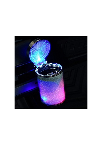 Araç İçi Çok Renkli Işıklı Küllük Renkli Işıklı Kapaklı Araba Küllüğü Oto Küllük Rgb Işıklı