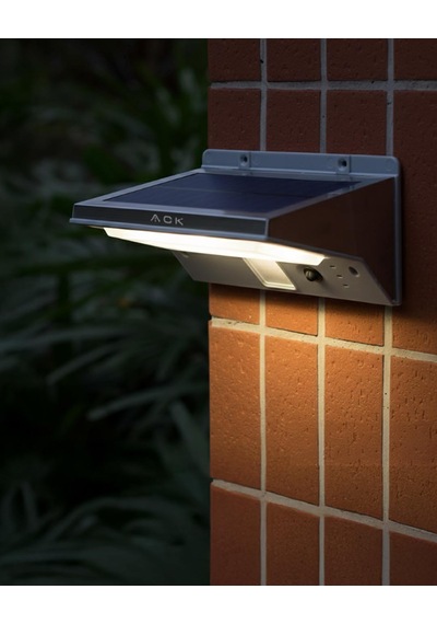 Ack Ag60-07851 Ip65 Hareket Sensörlü Solar Led Bahçe Duvar Apliği