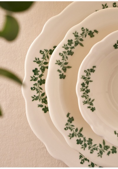 Bella Maison Lilly Porselen 24 Parça 6 Kişilik Yemek Takımı Yeşil Yeşil