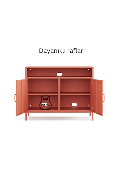 Pera Tv Ünitesi, Tv Dolabı,2 Kapaklı, Açık Raflı 100,50 X 40 X 79,50 Cm Ral 3022 Somon Pera Tv Ünitesi, Tv Dolabı,2 Kapaklı, Açık Raflı 100,50 X 40 X 79,50 Cm Ral 3022 Somon