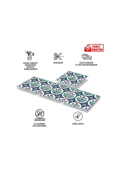 Tink Kendinden Yapışkanlı Metraj Çini Desenli Pvc Karo 30x30 Cm