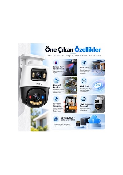 Imou Ipc Ps70fp 8m0 Cruiser Dual 8mp Çift Lens Poe Renkli Gece Görüşlü Dış Mekan Ip Pt Kamera