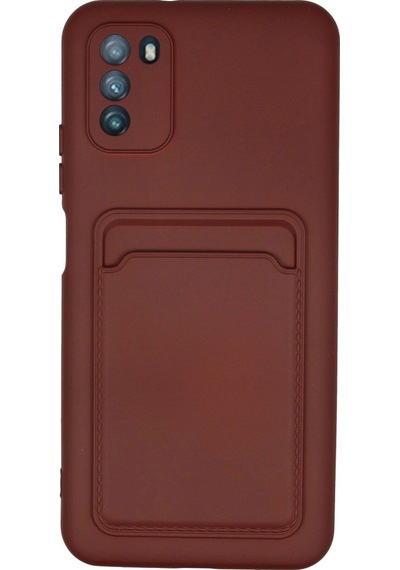 Xiaomi Pocophone M3 Kılıf Kelvin Kartvizitli Silikon - Bordo -