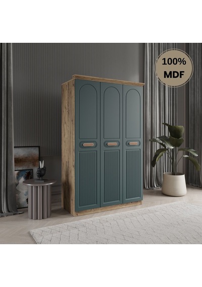 Pera 3 Kapak Mdf Gardırop Yeşi