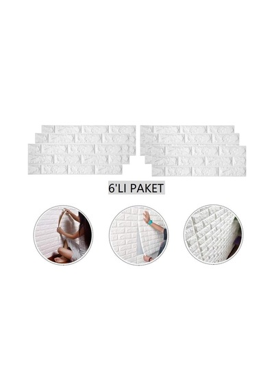 1 M2 6 Adet Kendinden Yapışkanlı Mutfak Fayans Duvar Kağıdı Paneli 3d
