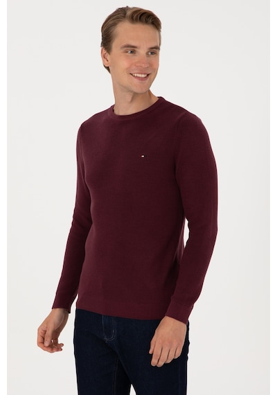U.S. Polo Assn. Erkek Slim Fit Bisiklet Yaka Bordo Basic Kazak 50313667-VR177 U.S. Polo Assn. Erkek Slim Fit Bisiklet Yaka Bordo Basic Kazak 50313667-VR177