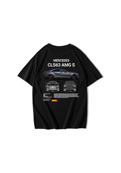 Brz Collection Unisex Oversize Mercedes Cls63 Amg T-shirt-siyah Siyah