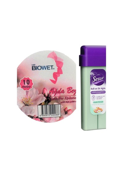 Sesu Kalın Tüyler Greyfurt ve Papatya Roll-on Sir Ağda + Biowet Ağda Bezi 10 M