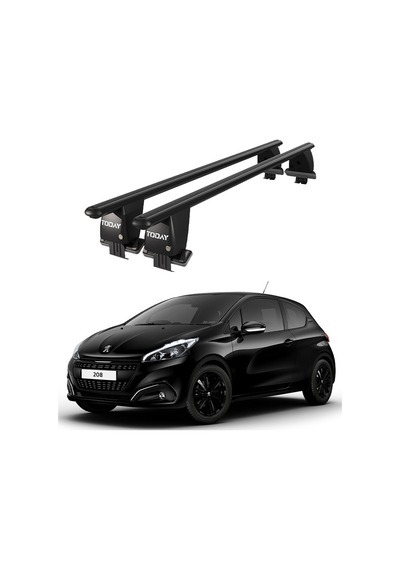 Royal Peugeot 208 2015-2019 Uyumlu Siyah Kilitli Ara Atkı Port Bagaj Tavan Barı