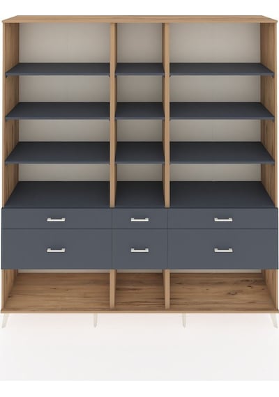 Hyperion Dolap 12 Raflı 6 Çekmeceli 220x44x243 Çam-antrasit/antrasit Antrasıt/antrasıt Hyperion Dolap 12 Raflı 6 Çekmeceli 220x44x243 Çam-antrasit/antrasit Antrasıt/antrasıt