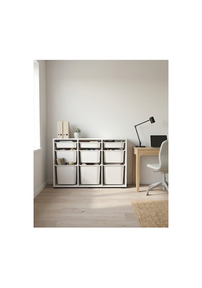 Nest 9 Sepetli Düzenleme Dolabı 3 Büyük, 3 Orta, 3 Küçük Sepetli Y:81 G:132 D:30 Cm / Beyaz