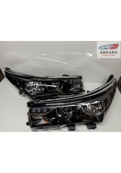 Toyota Corolla 2013 - 2015 Far Lambası Sağ-sol Takım Nikelaj Far Kaşı İle Birlikte - Sağ - Sol Takım - 2 Far
