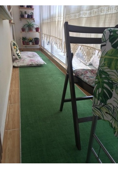 Yeşil Protokol Halı Özel Kesim Kaymaz Tabanlı Balkon Halısı (427038973)