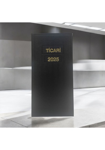 17x33 Ticari Kasa Ajandası 2025 Yılı Günlük Ajanda Siyah