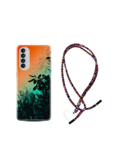 Oppo Reno 4 Pro Kılıf Rasta Boyun Askılı Güzel Çiçekler 1712