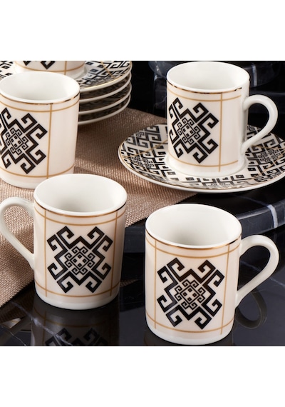 Güral Atina 12 Parça 6 Kişilik Bone Türk Kahvesi Fincan Takimi - 2491
