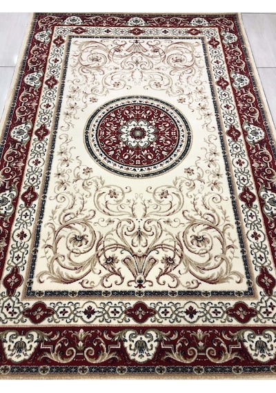 Saray Halı Klasik 11105 R-1 Kırmızı Göbekli 150X230 Halı 4 M2 !