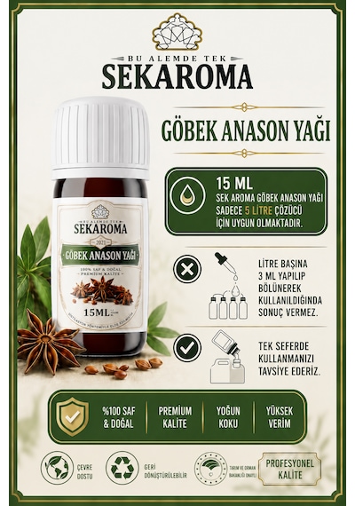 Göbek Anason Yağı 15 Ml 5 Litreye Uyumlu