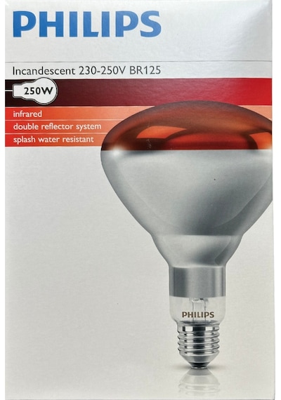 2 Adet Philips 250w Kızılötesi İnfrared Isıtıcılı Hayvan Isıtma Ve Fizik Lambası Kırmızı Işık E27 Kalın Duy