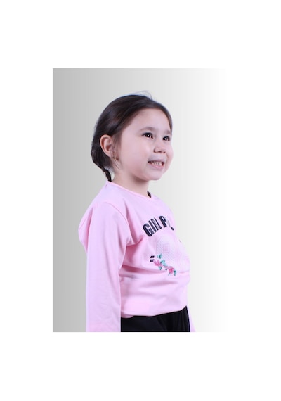 Panios Kids Çocuk Baskılı T-shirt Açık Pembe