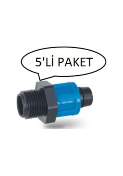 Poelsan 20 X ½" Damla Sulama Erkek Nipel (5'Li Pakettir.)