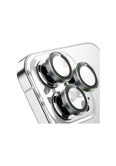 Buff Apple Uyumlu iPhone 13 Pro / 13 Pro Max Kamera Metal Lens Koruyucu Koyu Yeşil
