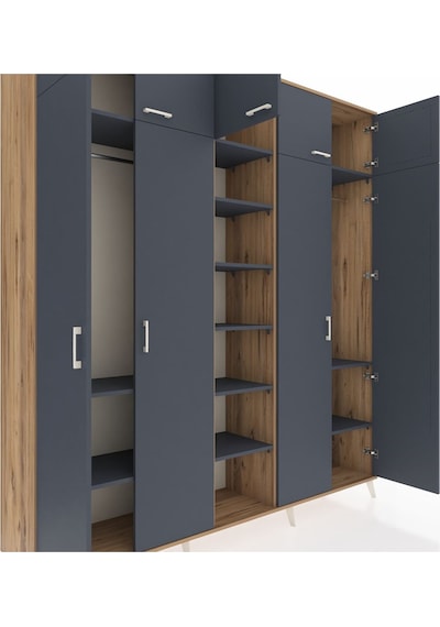 Hyperion Dolap 12 Raflı 9 Kapaklı 2 Askılı 220x44x243 Çam-antrasit/antrasit Antrasıt/antrasıt Hyperion Dolap 12 Raflı 9 Kapaklı 2 Askılı 220x44x243 Çam-antrasit/antrasit Antrasıt/antrasıt