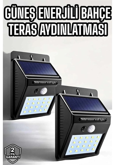 Mey İthalat Solar Güneş Enerji Panelli Sensörlü Lamba Enerji Tasarruflu