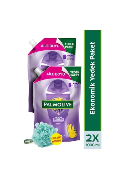 Palmolive Aroma Sensations Feel Relaxed Aile Boyu Yedek Paket 2 x 1 L + Duş Lifi