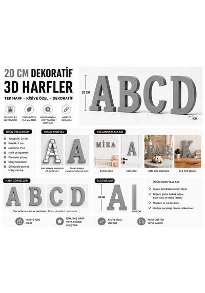 Dekoratif -o- Harfi 20 Cm Q-1283