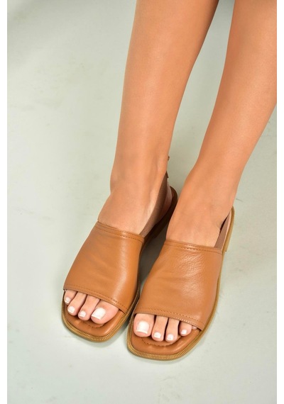 Fox Shoes U944704203 Taba Hakiki Deri Kadın Sandalet Taba-hakiki Deri
