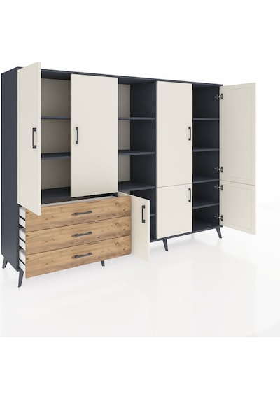 Hyperion Dolap 11 Raflı 3 Çekmeceli 7 Kapaklı 220x44x163 Antrasit Antrasit-aytaşı/çam Hyperion Dolap 11 Raflı 3 Çekmeceli 7 Kapaklı 220x44x163 Antrasit Antrasit-aytaşı/çam