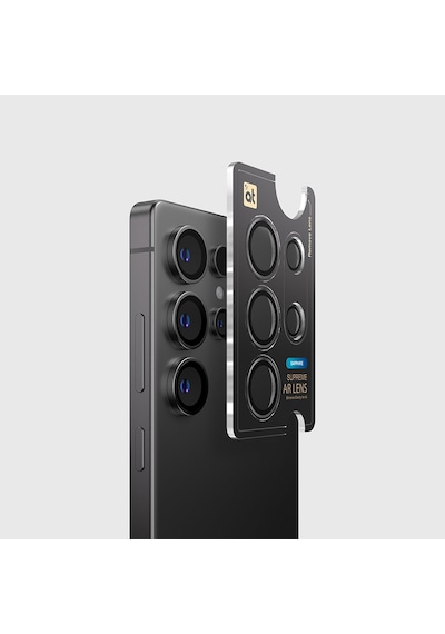 Galaxy Uyumlu S25 Ultra Amazingthing Titan Safir Kamera Lens Koruyucu Uygulama Aparatlı Siyah