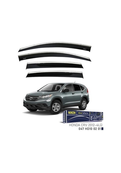 Honda Crv / Cr-v 2012-2018 Kromlu Cam Rüzgarlığı Ön - Arka 4 Parça Plexiglas Füme Niken 047hd100201