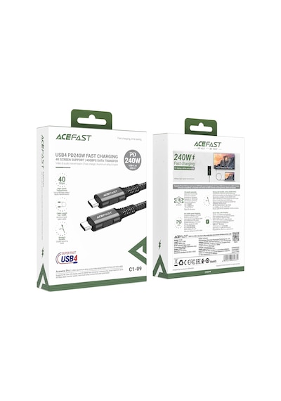 Usb-c To Usb-c 240w Güç Destekli - 40gbps Video/ses İletimi - C1-09