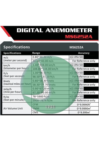 Mastech Ms6252A Dijital Anemometre