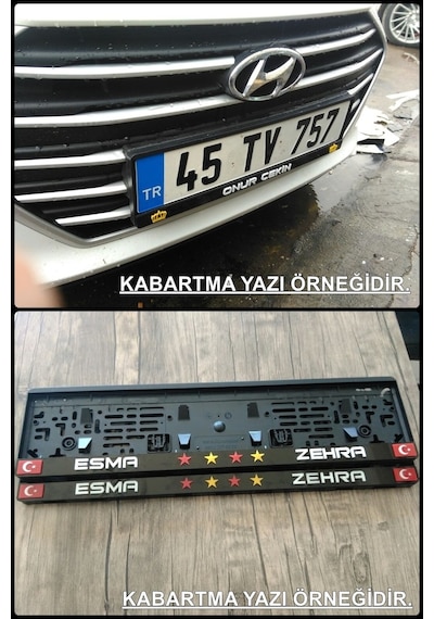 Isme Özel Pleksi Takmatik Plakalik Lazer Kesim 2 Adet Ön Ve Arka 323232633