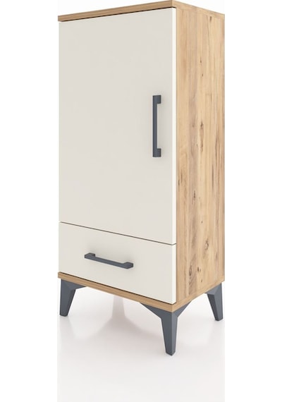 Arges Komodin 3 Raflı Tek Çekmeceli Tek Kapaklı 44x30x96 Çam-... Çam