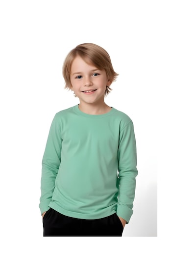 Fyk Kids Düz Basic Unisex Sweatshirt Mint Yeşili